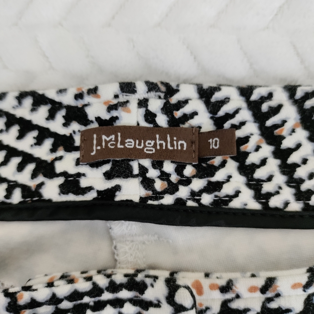J.Mclaughlin Houndstooth Black Brown Size 10 Knit Stretch Women's Legging Pants - Picture 6 of 13
